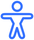 Stick figure outline icon.