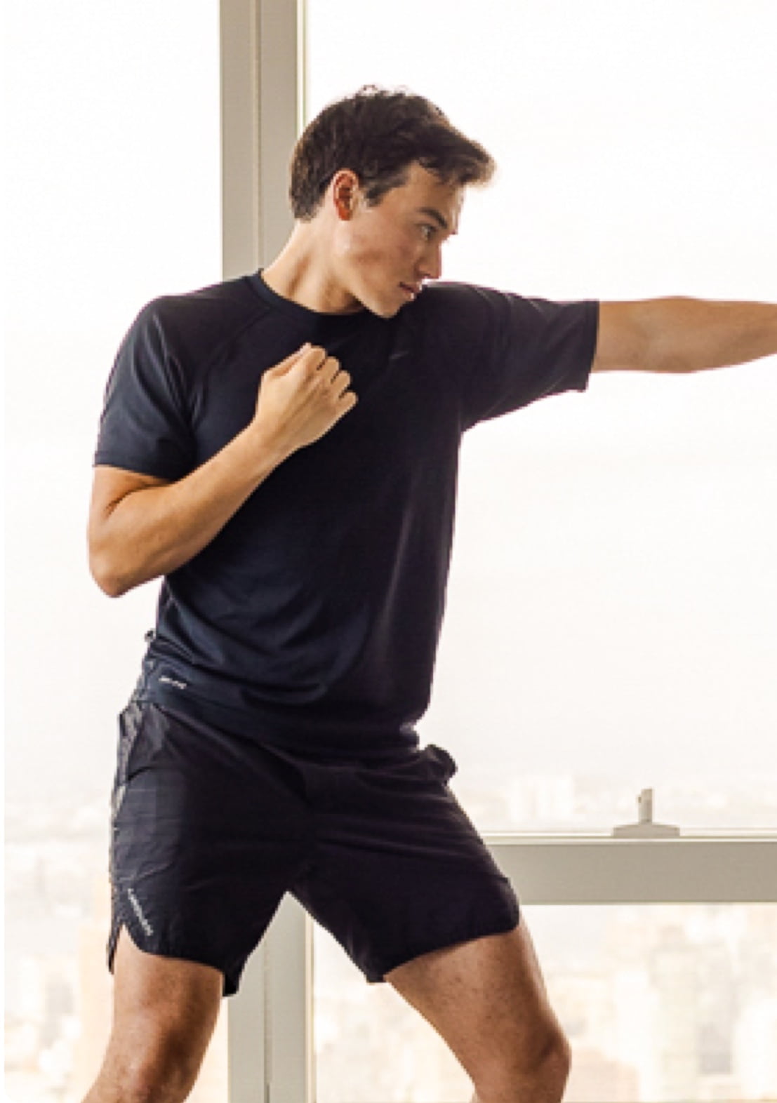 Shadowboxing workout indoors